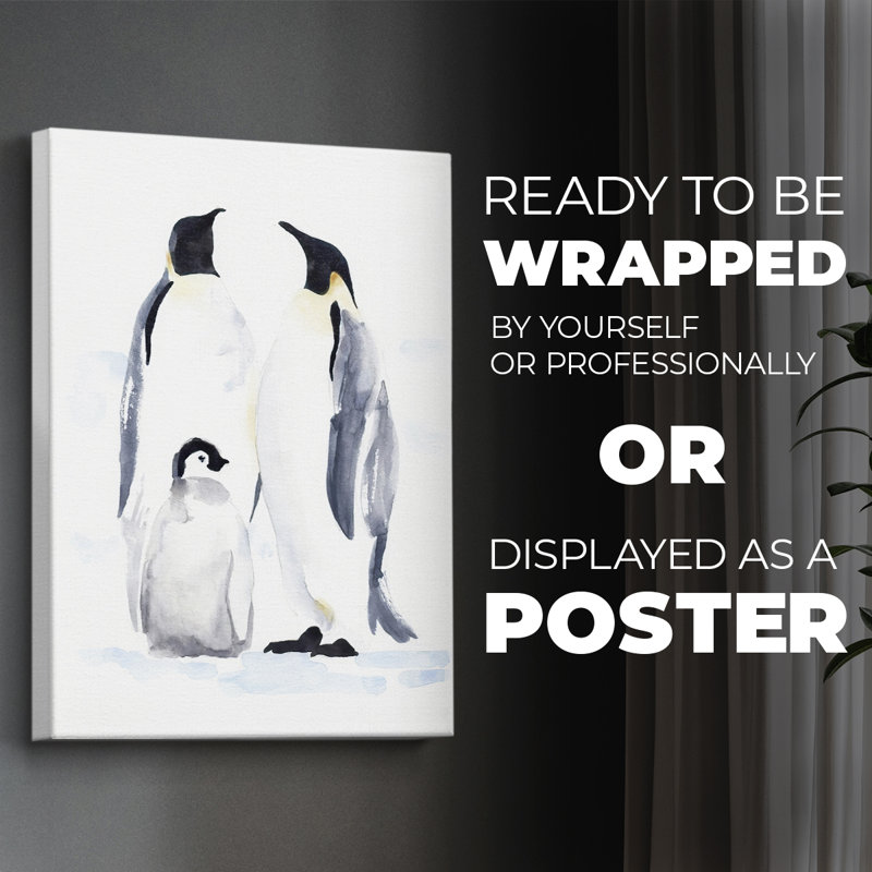 Manchots empereurs II - impression sur toile seulement - non encadrée, H 60 po x l 40 po