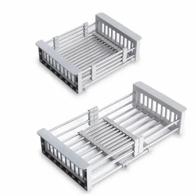 Égouttoir à vaisselle ajustable en acier inoxydable