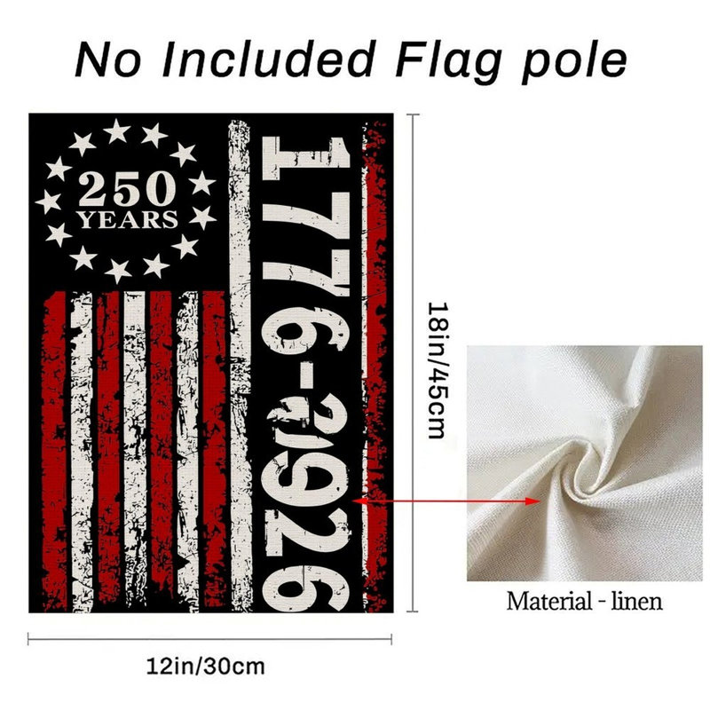 Drapeau décoratif noir Betsy Ross 1776-2026
