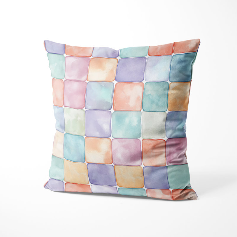 Coussin Patchwork, H 16 po x l 16 po