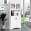 Armoire de cuisine avec tablettes réglables et espace pour micro-ondes pour la salle à manger, armoire de rangement décorative pour la maison
