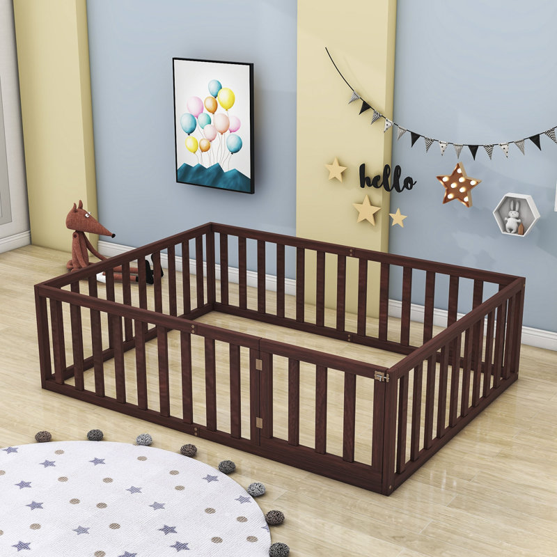 Freta Wood Bed Frame, Full, Walnut