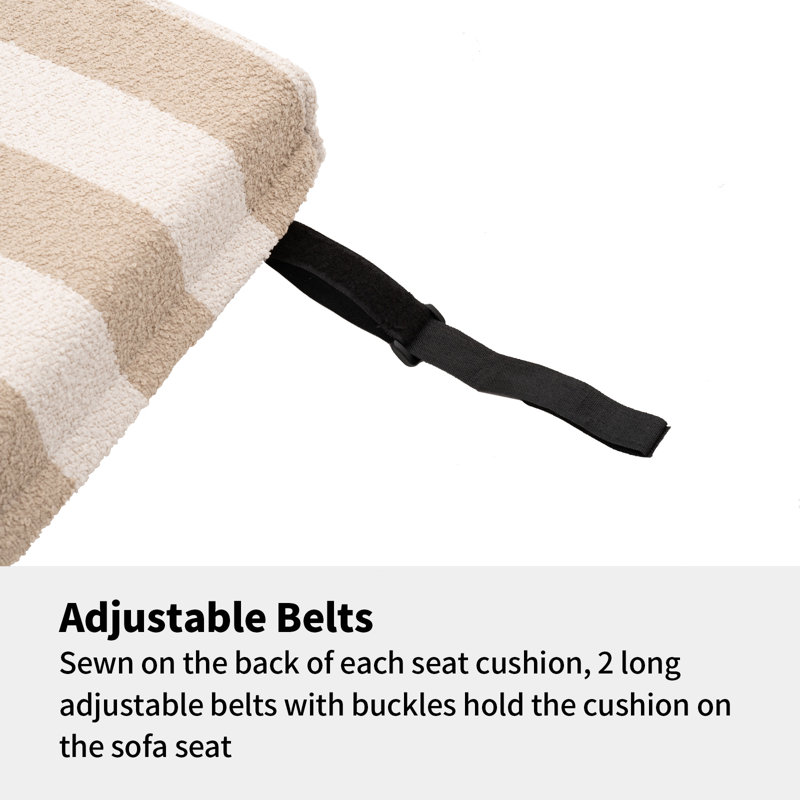 Outdoor Cushion Set for Patio Furniture Deep Seat Chair Cushions Sofa Chair Pad, Brown/Beige Striped