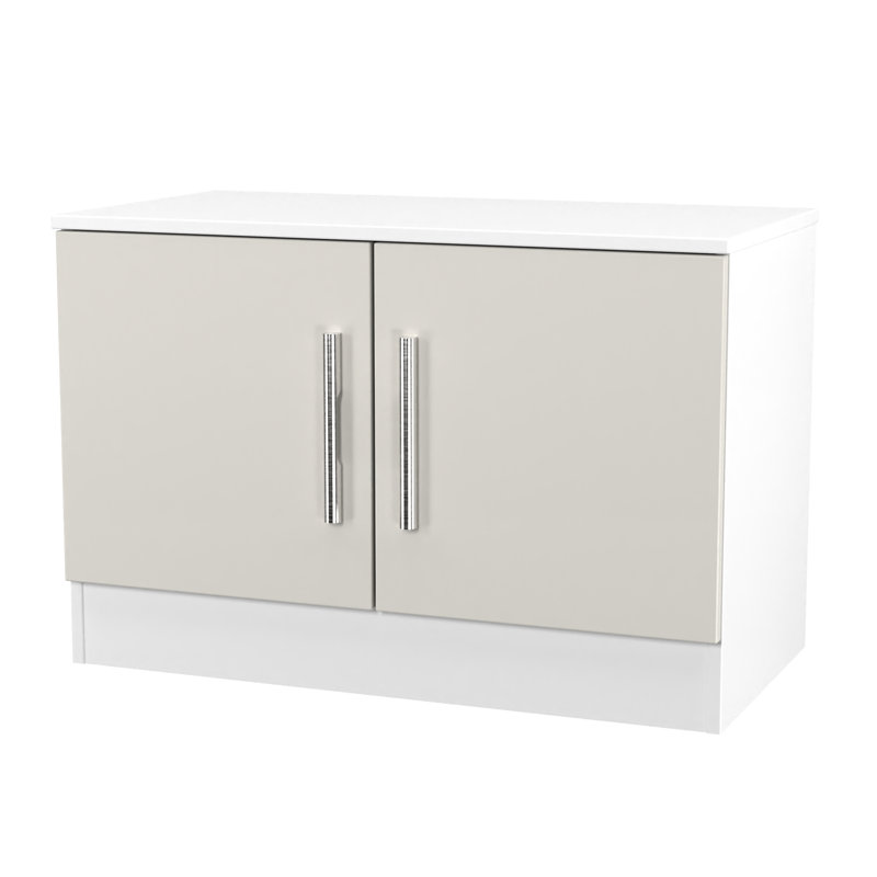 Fully Assembled Cesc TV Stand for TVs up to 48", Grey/White