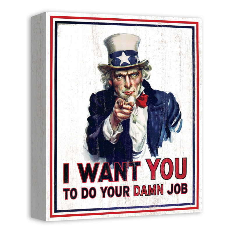 «Uncle Sam Wants You», reproduction sur toile sans cadre