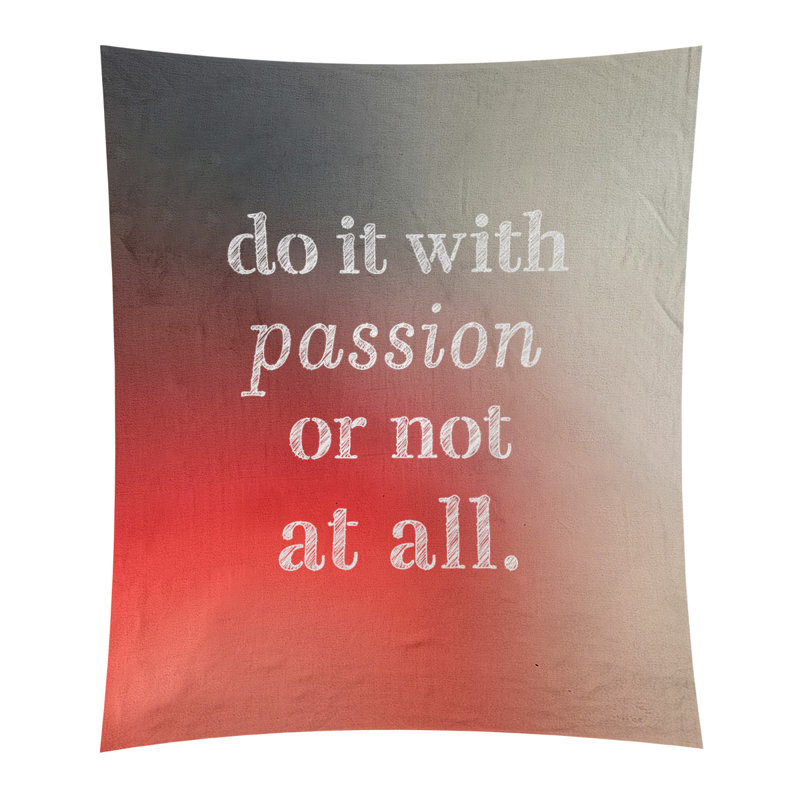 Tapisserie en polyester pour citation de passion, H 27,5 po x l 37,5 po, Blanc / Rouge