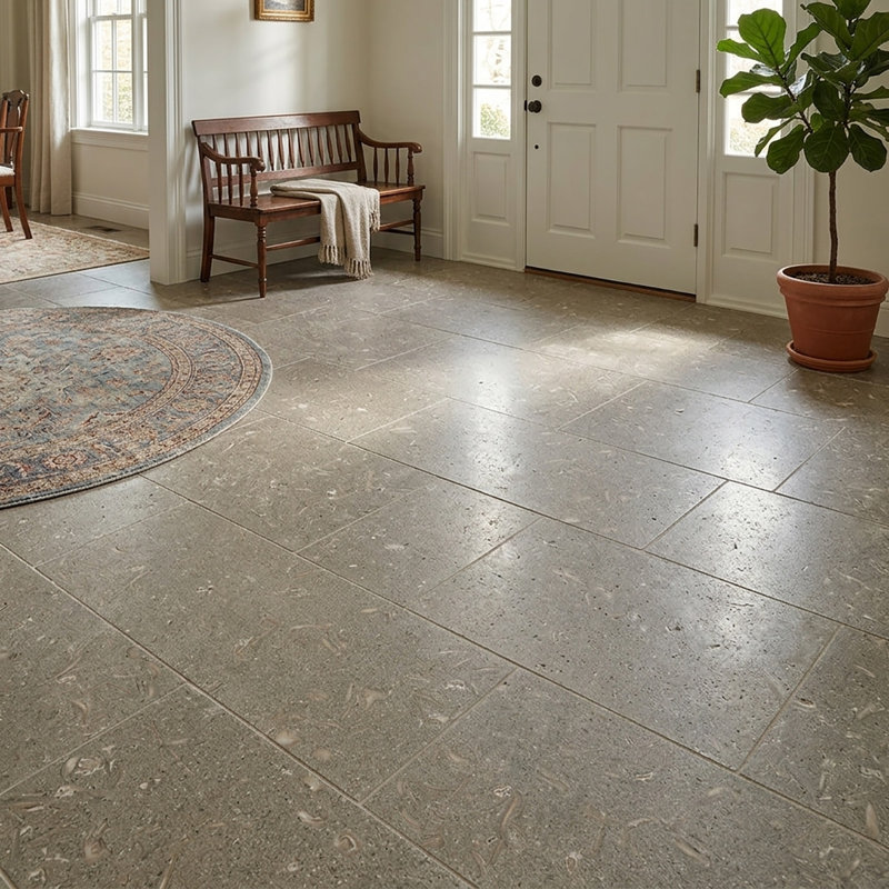 Seagrass Flamed Brushed 12x24 Limestone Tile
