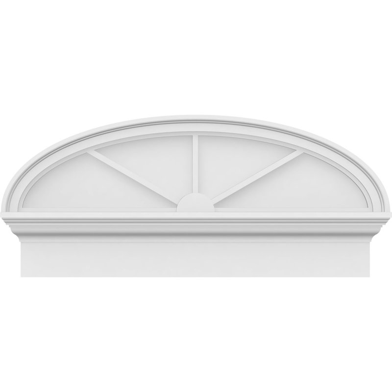 Fronton elliptique à 3 rayons de qualité architecturale en PVC, H 14 7/8 po x l 32 po x P 2 3/4 po