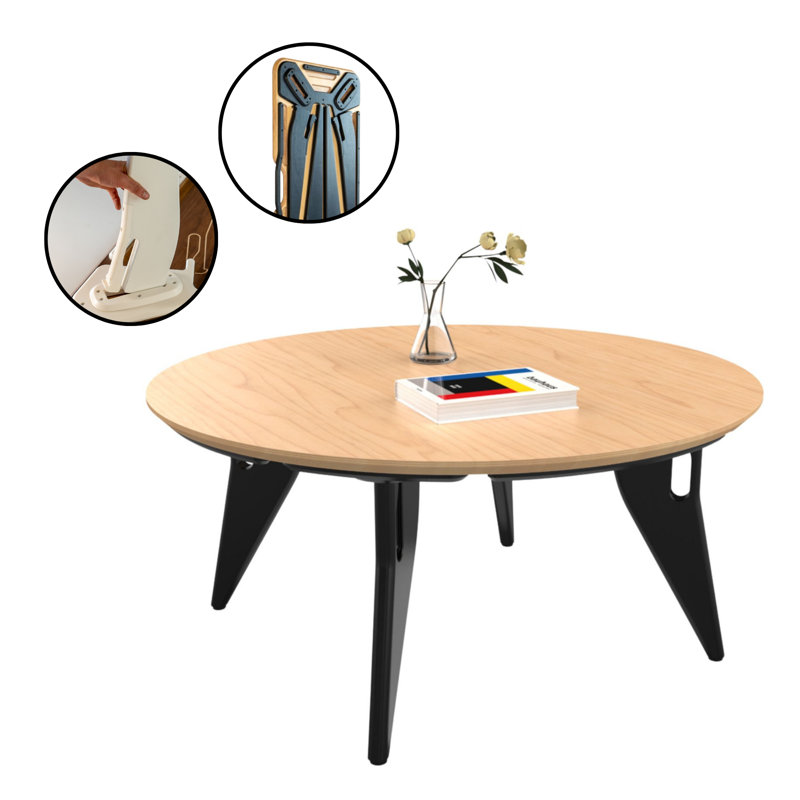 Table basse Hoek, Noir, Beige