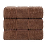 Hochman Zero Twist Cotton Solid Waffle Honeycomb Plush Soft Absorbent Medium Weight Bath Towel