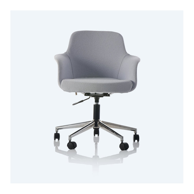 Chaise de bureau en polyester Leighlan, Bleu