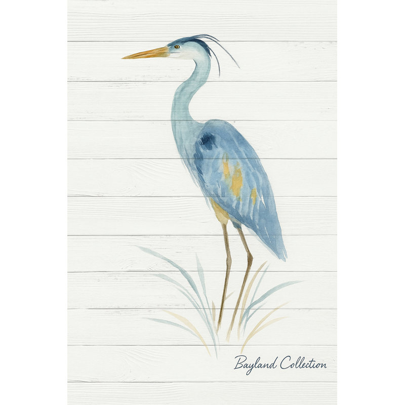 «Blue Heron Serenity», art mural sur toile