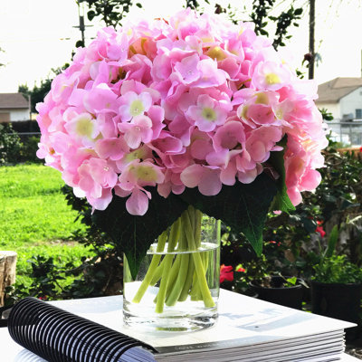 Arrangement floral artificiel hortensia à vase