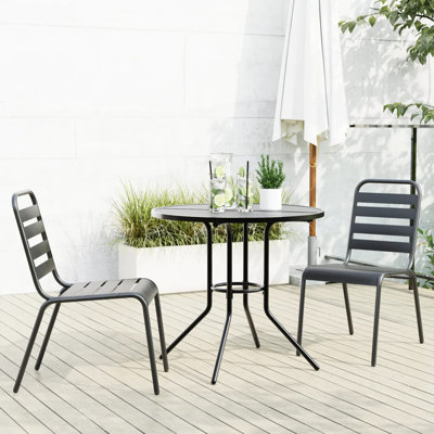 Fenot 2 - Person Steel Patio Dining Set Circular Table