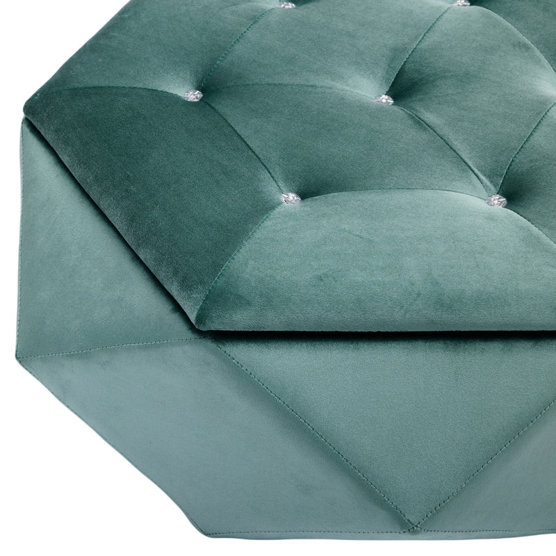 Repose-pied multifonctionnel en velours à motif polygonal en losange, confortable et spacieux, pour la maison, 86 cm (L) x 77,5 cm (l) x 34 cm (H), rangement élégant, chambre à coucher.