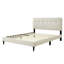 Lit tapissier blanc cassé dans une boîte avec profondeur de 80 po, largeur de 58,5 po, hauteur de 42,5 po, boîte de tête de lit, charge, tête de lit, lb