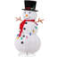 Décorations de Noël de bonhomme de neige illuminées de 4 pi, bonhomme de neige Pull Up avec 100 lumières à DEL blanches, guirlande lumineuse multicolore et piquets pour Noël