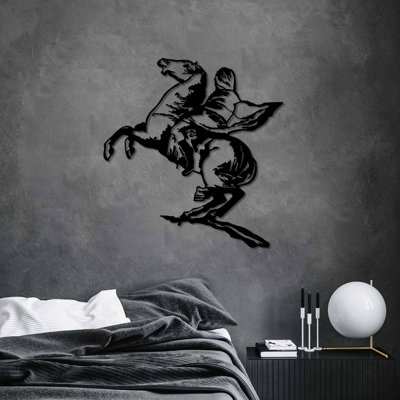 Decorative Metal Wall Accessory by Banksy, Black, 26.8 x 28.3 inches | 100% Metal Construction, Thickness: 0.06 inches | Unique Artwork for Modern Home Decor, Durable and Eye-Catching Design