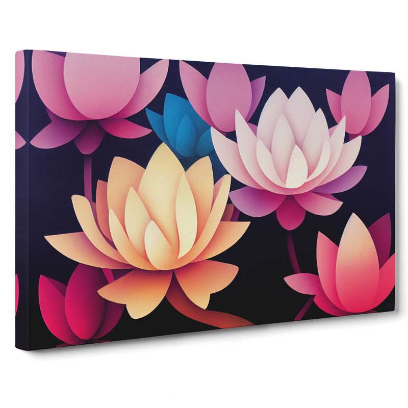 Inspirational Lotus Flowers - Wrapped Canvas, 35cm H x 50cm W x 3cm D