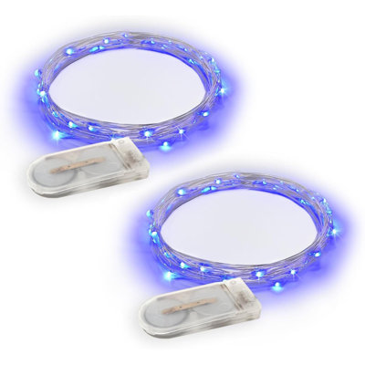 2 ensembles de guirlandes lumineuses à fil 20 lumières d'intérieur et d'extérieur de 6,5 pi avec lumières de fée étoilées alimentées par piles pour le bricolage, Noël, les fêtes, la fête, la chambre à coucher et les centres de table