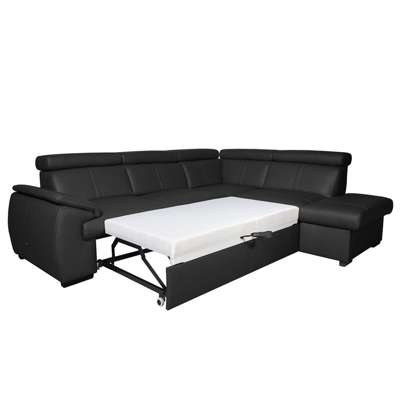 Markwart 5 Seater Sofa Bed, Right Hand Facing, Black