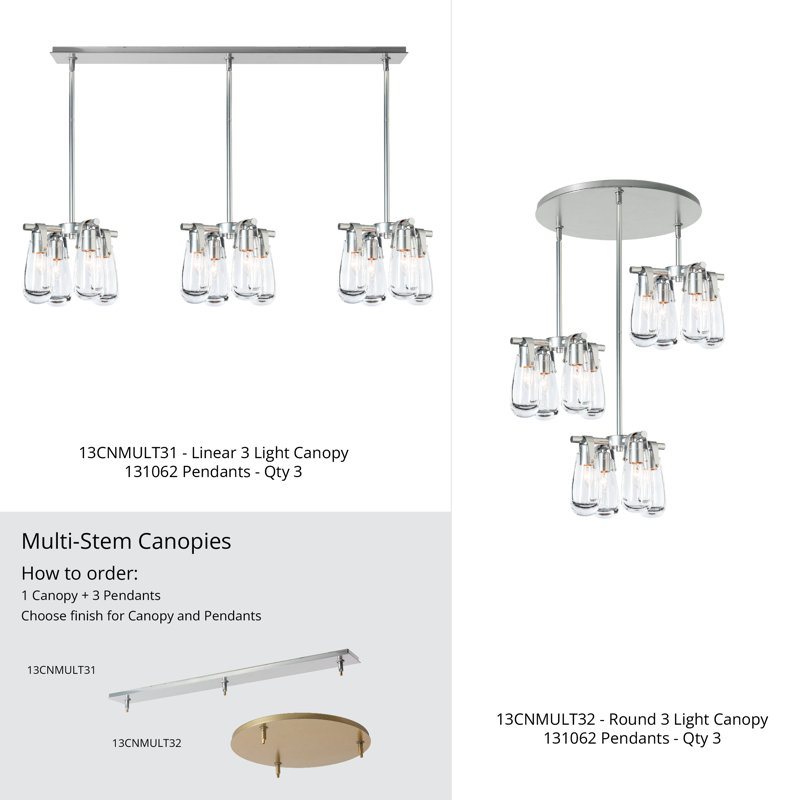 3-Light Linear Canopy, Sterling