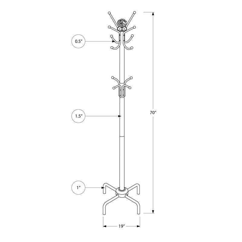 Annadale Freestanding Coat Rack, Red