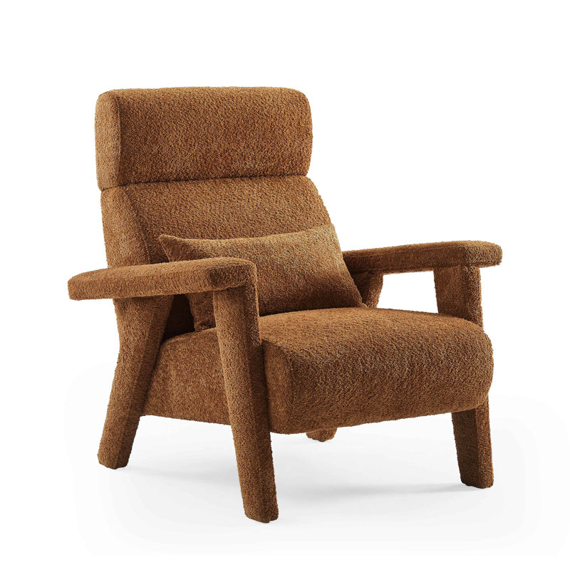 Stella 89.9Cm Wide Lounge Chair, Rust Boucle
