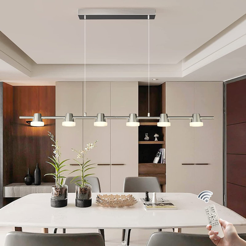 Luminaire suspendu linéaire à 6 lumières pour îlot de cuisine Charlestine