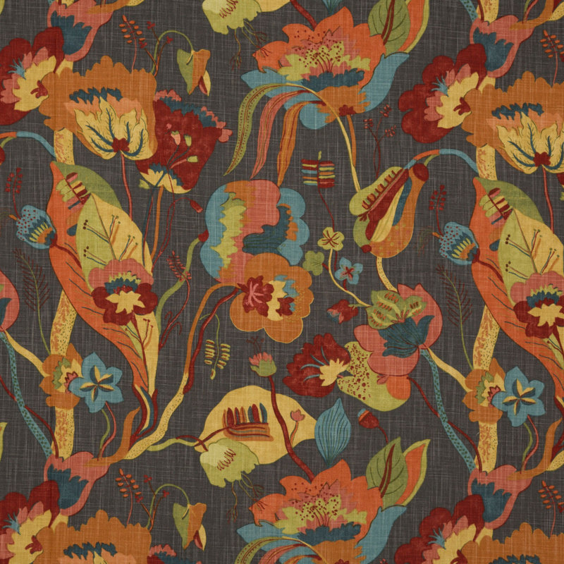 California Performance Fabric, Spice/Charcoal