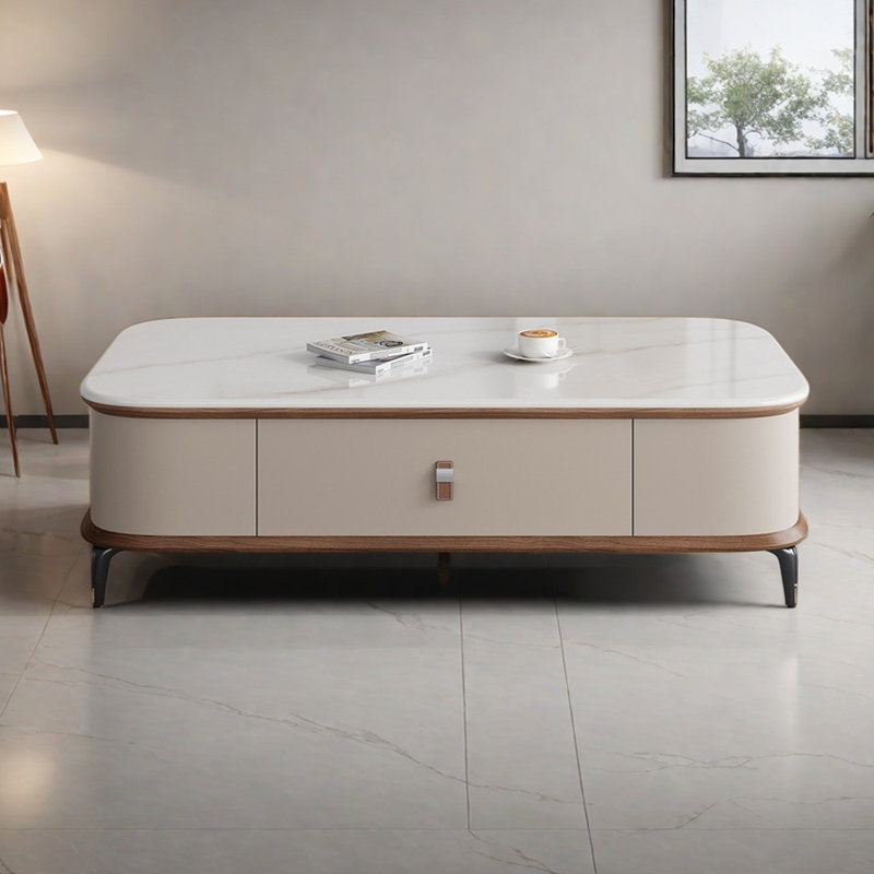 Table basse en pierre micro-cristalline, H 17,51 po x L 51,18 po x l 26,77 po