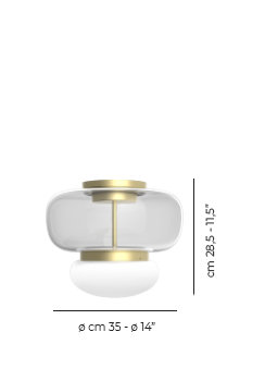 Faro Ceiling Lamp P Dark Amber White Matt Black 2 L2202 Ul, 3000K, Painted Brass, Crystal White