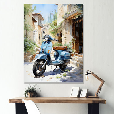 «Blue Urban Scooter Vibes» sur toile