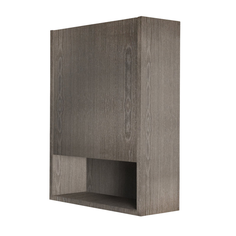 Kubista 18'' W Mirrored Medicine Cabinet, Left Hinge, Silver Oak