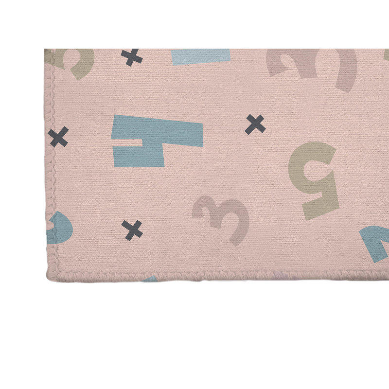 Numbers Kids Play Mat, Pink, Rectangle 2' x 3'