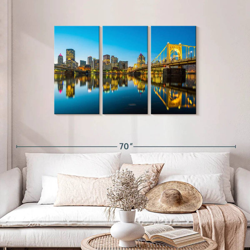 Sireci Downtown Pittsburgh Skyline, 28" H x 45" W
