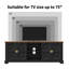 Meuble télé Mid-Century moderne pour téléviseur de 75 po ou moins, noir-1621371347