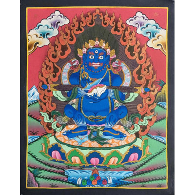 Small Mahakala Thangka (Brocadeless Thangka)