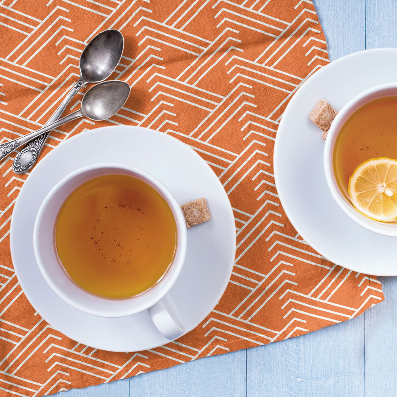 Jordao Tea Towel Kitchen Towel, Orange/Red, Cotton Twill