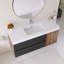 Meuble-lavabo mural 48 po avec lavabo à surface solide blanc