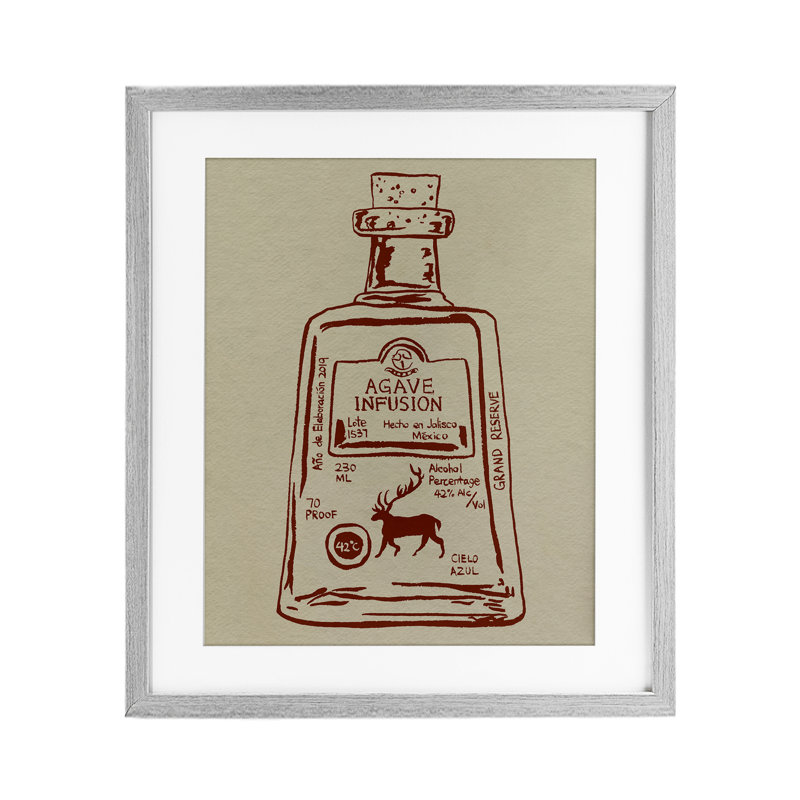 «Simple Liquor Essence», impression sous verre encadrée par Melissa Wang, Cadre de ferme gris, H 16 po x l 13 po