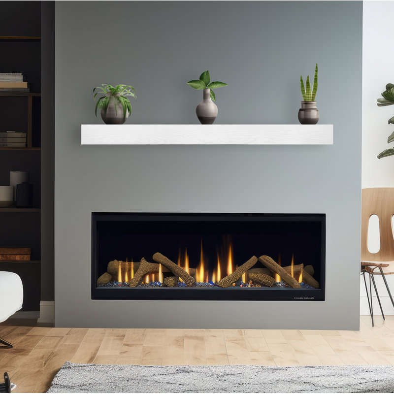 Chierika Oak Accent Shelf, White, 4" H x 49" W x 4" D
