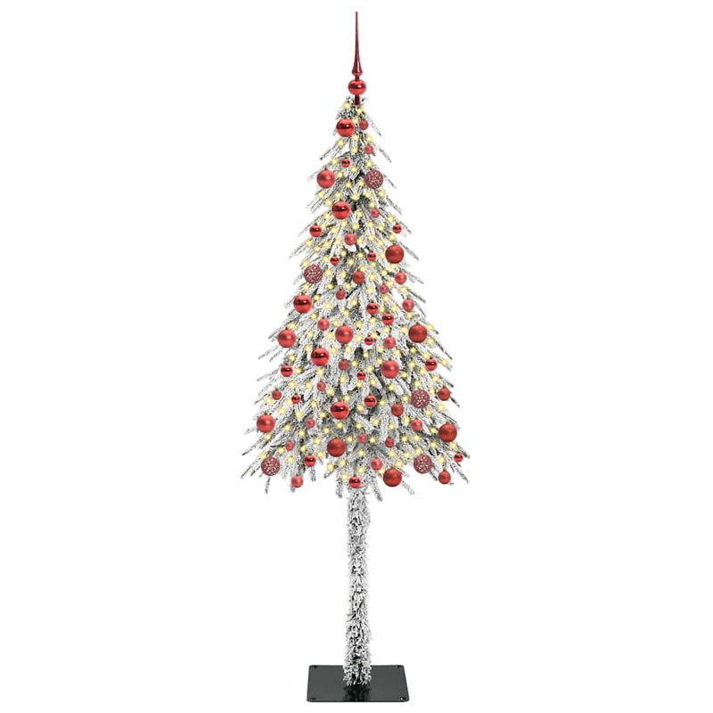 Christmas Tree with 150 LEDs PE and Steel, 5.91' H, Red