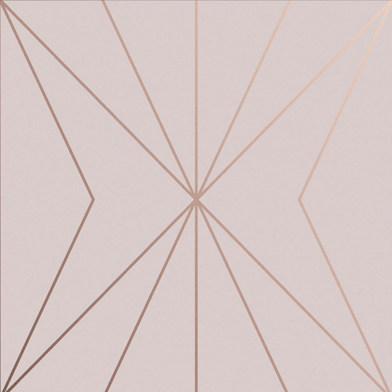 Papier peint géométrique Raelene, Rose