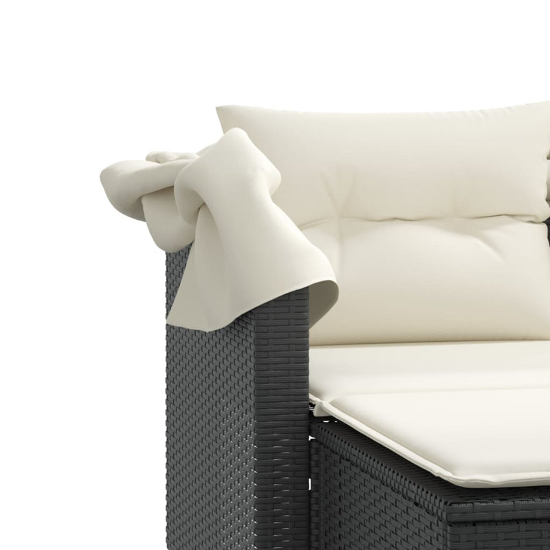 48.4'' Wide Rectangle Patio Sofa with Cushions, Cream White/Black