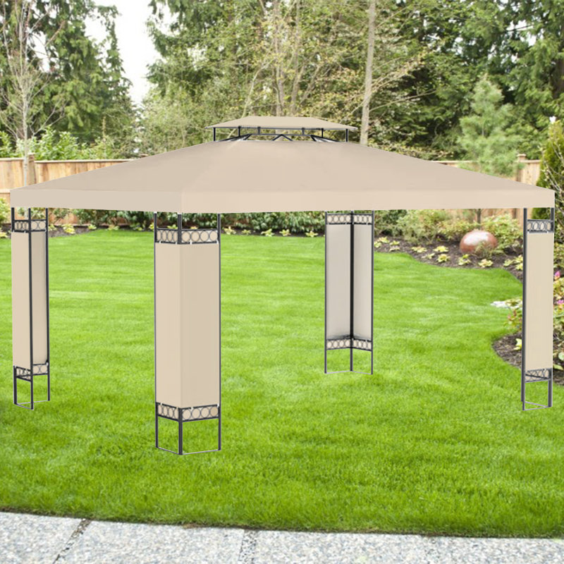 Garden Winds Beige Fabric and Polyester Replacement Canopy for Gazebo