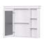 Armoire de rangement murale blanche 35 po x 28 po avec porte miroir, armoire de salle de bain moderne avec miroir, armoire à pharmacie avec 6 tablettes ouvertes