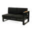 Salon d'extérieur noir avec aluminium et fondu confortable - Coussins renversés -