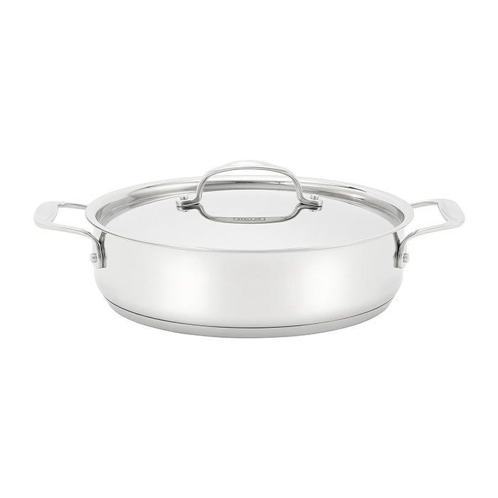 Stellar Profile Stainless Steel (18/10) Round Braiser with Lid, 2L