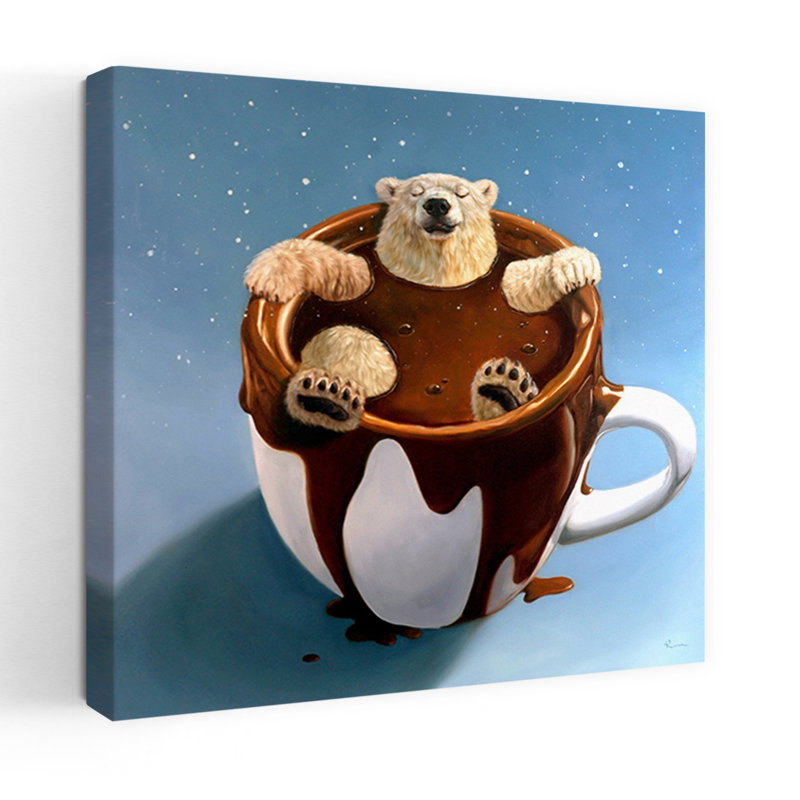 Art contemporain d'hiver urbain chocolat chocolat, H 18 po x l 18 po